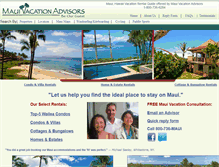 Tablet Screenshot of mauivacationadvisors.com